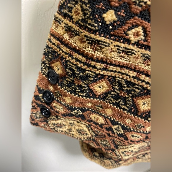 Rare Vintage 70s Anne Klein Tapestry tribal Pattern Blazer Jacket With Pockets 6 - Picture 6 of 14